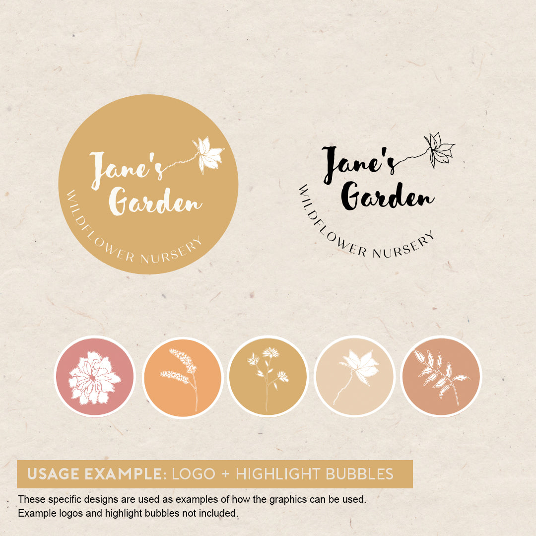 Hand Drawn Graphics pack: Floral Garden