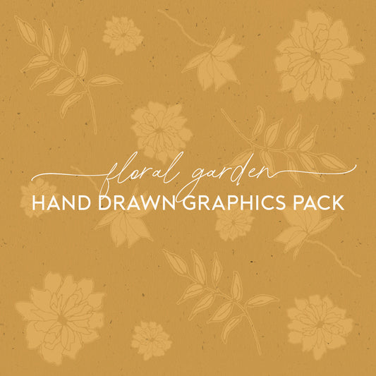 Hand Drawn Graphics pack: Floral Garden